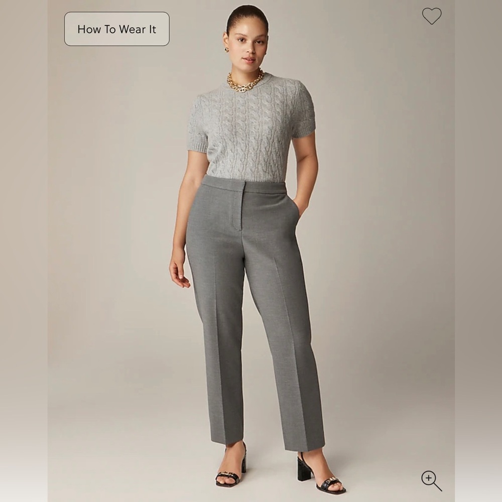J Crew Kate Straight-Leg Pant in 4-season stretch in Hthr Smoked Graphite- Sz 2
